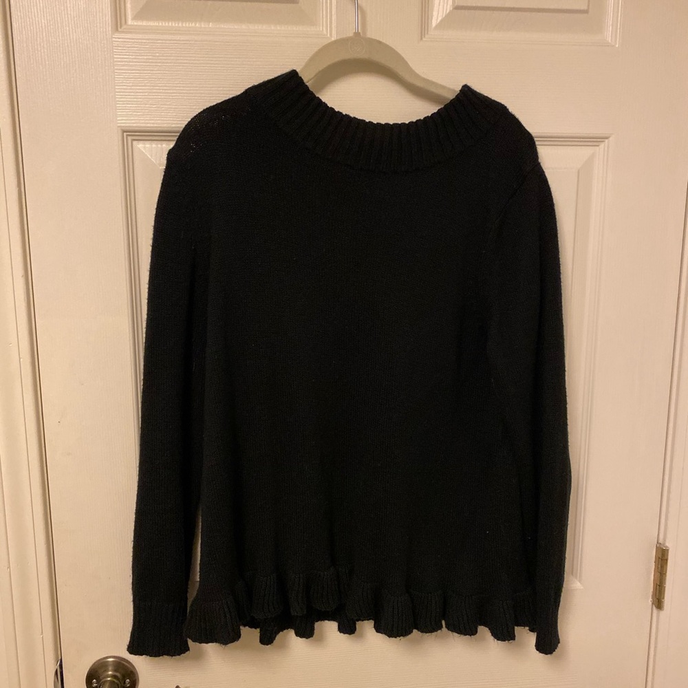 Black Ruffle Sweater